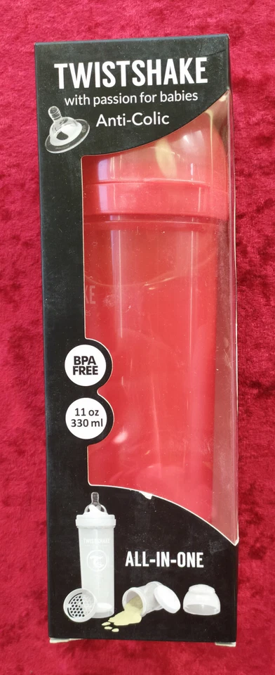 TWISTSHAKE, Babyflasche Anti-Kolik, All in one, rot, 330 ml, Kunststoff, neu ovp