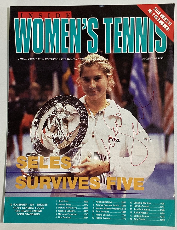 Women’s Tennis Magazine Vtg 1990 Monica Seles Signature Virginia Slims Rare VHTF - Image 2 of 4