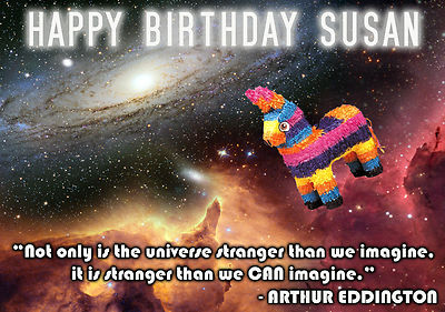 Arthur Eddington Zitat WISSENSCHAFT WELTRAUM SCI-FI personalisierte Happy Birthday Kunstkarte