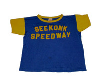 Vtg 1950s 60s Mason Athletic Wear SeeKonk Speedway Racing Shirt Felt Lettering