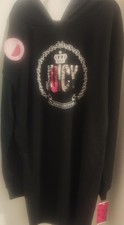 Juicy Couture Women's Black Pullover Hoodie with Sequins Logo