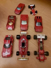 8 Ferrari scale models - red - various brands, makes and models