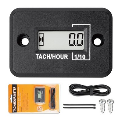Nine-Rong -Powered Tach Hour Meter Digital LCD Inductive Tachometer Timing RP...