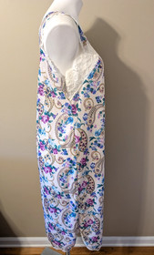 Vtg Carole Sleeveless Floral Purple Lace Sleep Dress Lingerie Gown NWOT-Small