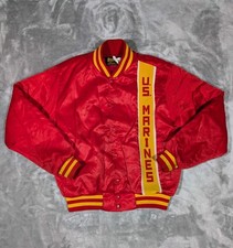 Vintage 70's/80's US Marines Varsity Jacket Mens Medium Satin Bomber Swingster
