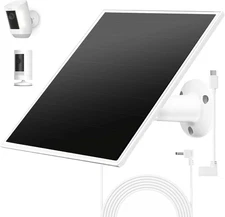 Solar Panel Charger for Ring Cameras, Waterproof 5V 6W Fast Charging