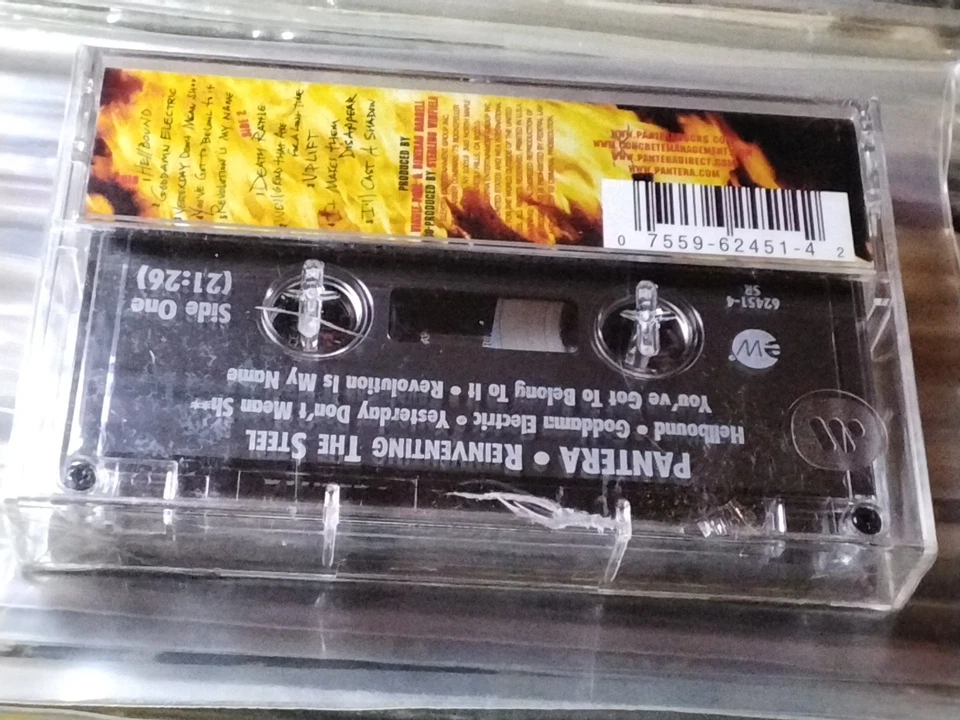PANTERA REINVENTING THE STEEL 2000 CASSETTE TAPE USA HYPE STICKER SEALED METAL Foto 2 de 4