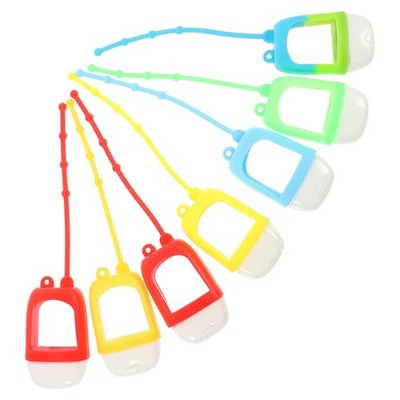 7pcs 30 ml leere Flaschen mit Silikonabdeckungshandschlüsselkettenträger