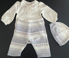 NEW Janie and Jack 3 6 M Outfit Bodysuit Sweater Pants Hat Winter Fair Isle