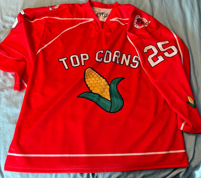 OTB Red  #25 O. Postanin ''Top Corn'' Hockey Jersey Size Large