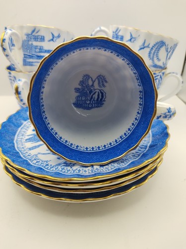 Vintage Copeland Spode Blue Italian Cups And Saucers. - Picture 2 of 3