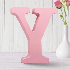 Unfinished 6 Inch Pink Wooden Letters for Wall Decor and Crafts