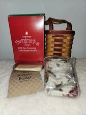 Longaberger Tree Trimming Christmas 2008 Little Shopper Basket Red LID liner NEW