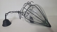 Lampadario paralume plafoniera a bolle in vetro soffiato di Murano in gabbia vintage 