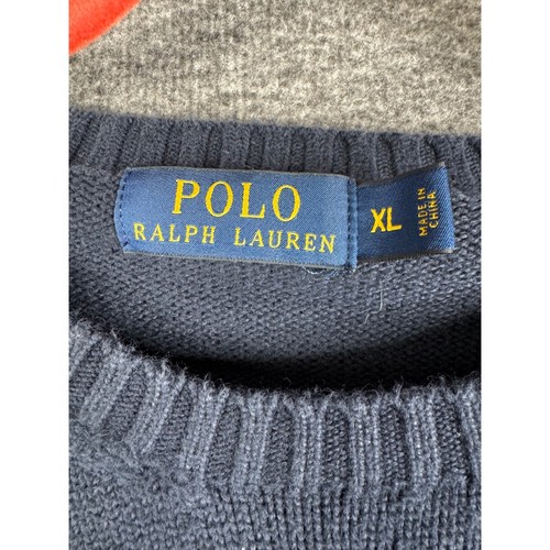 Polo Ralph Lauren Mens XL Blue Cotton Knit Sweater Crew Neck Classic Fit - Picture 4 of 11