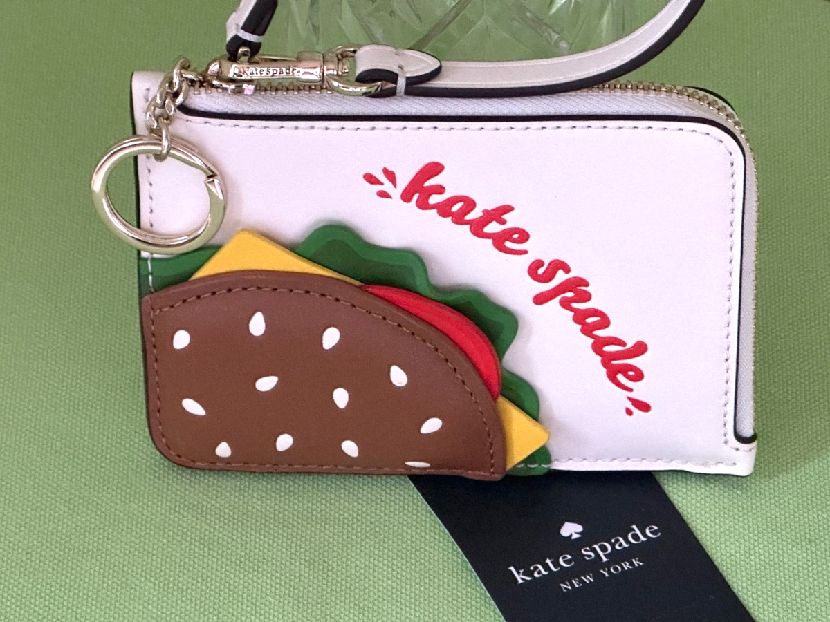 KATE SPADE SNACK BAR BURGER CARD HOLDER WRISTLET:NWT | eBay