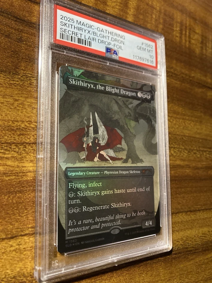 MTG✨SKITHIRYX, THE BLIGHT DRAGON Brdless/Ext Art FOIL✨SLD Tragic Romance PSA 10 - Image 3 of 4