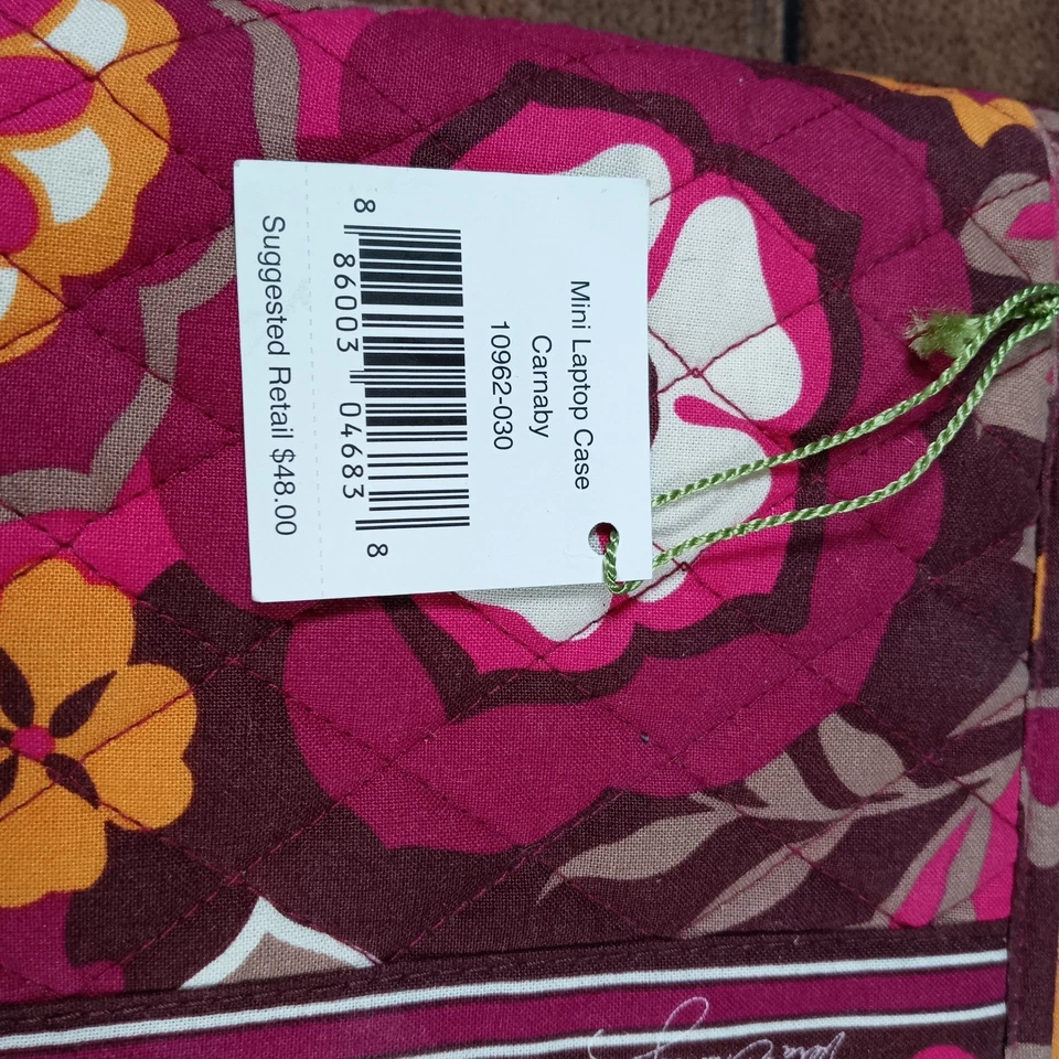 Vera Bradley Mini Estojo para Laptop Bolsa Organizadora Floral Carnaby Capa para Tablet - Imagem 3 de 4