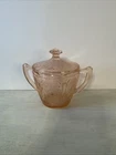 Pink Depression Glass Jeanette Cherry Blossom Sugar Bowl w/ Lid VGC