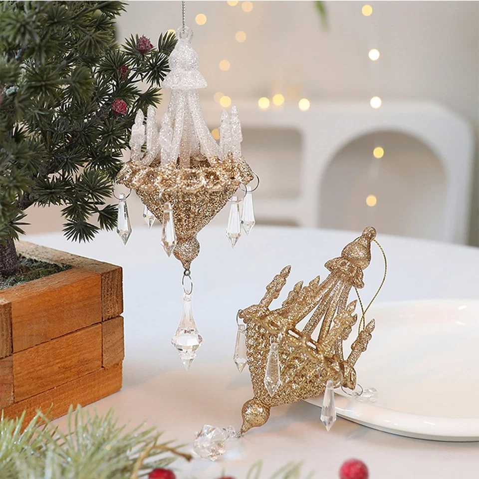 Decorazioni Natalizie Ornamenti Argento per Albero di Natale Design Vintage - Immagine 4 di 4