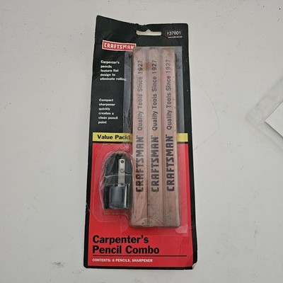 Vintage Craftsman carpenter's pencil combo pack 6 Pencils + Sharpener