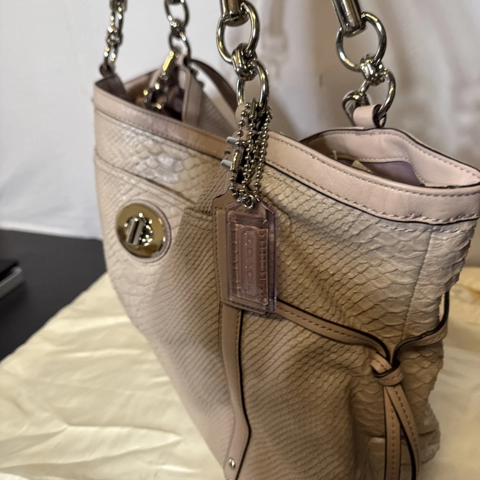 Coach Limited Edition Mauve Python Embossed Convertible Crossbody LeatherBagREAD - Image 3 of 4