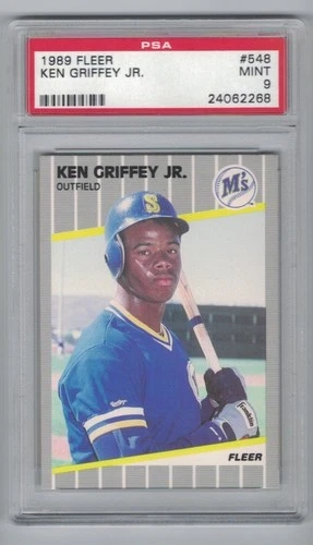 1989 FLEER #548 KEN GRIFFEY JR GRADED PSA 9 MINT ROOKIE