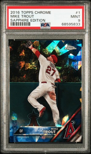 Mike Trout #1 2016 Topps Chrome Sapphire card