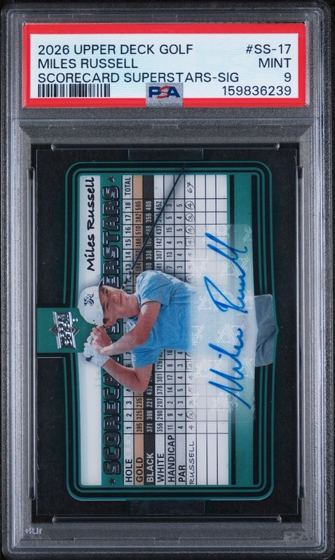 2026 Upper Deck Golf Scorecard Superstars Miles Russell RC Auto Acetate PSA 9