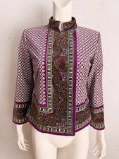 Isaac Mizrahi Womens S Purple Velvet Jacket Paisley Button Down Target Vintage