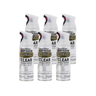 Rust Oleum Universal Clear Dead Flat Spray Paint Pack Of 6 All Surface 11Oz