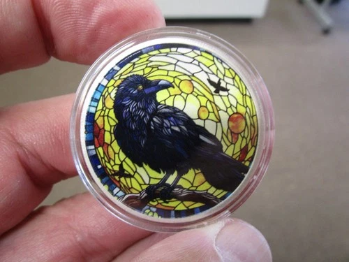 Scarce 1 Troy Ounce .999 Silver Hayleybug Colorized Raven 07/15