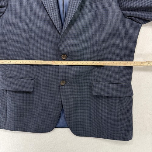 Blazer Hart Schaffner Marx Para Hombre 44S Azul Micro Cuadros Dos Botones Hecho en EE. UU. - Imagen 11 de 16