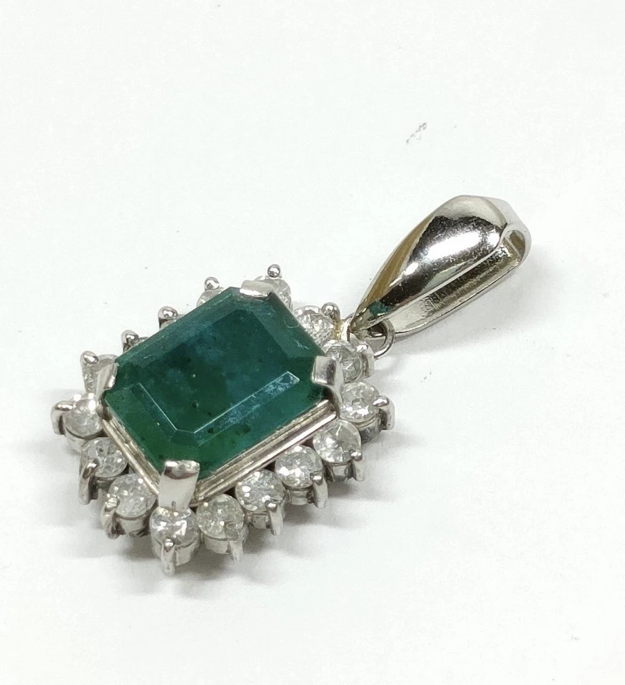 Joyería Colgante Cabeza Esmeralda 1.14ct Platino Foto 2 de 4