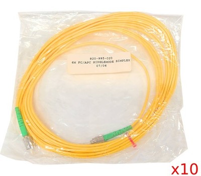 Lot of 10 Corning 820-995-020 6M FC APC Singlemode Simplex Fiber Cable 9/125 New