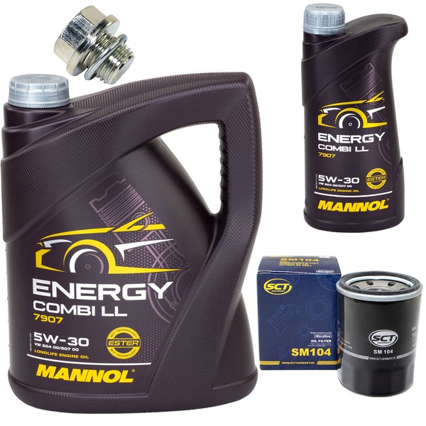 MotoröL Set 5W-30 6 Liter + ÖLfilter SM 104 + Schraube FüR Mitsubishi ASX Lancer-image