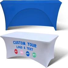 Custome Personalized TableCloth 4/5/6/8FT Table Cover Promotional Party Wedding