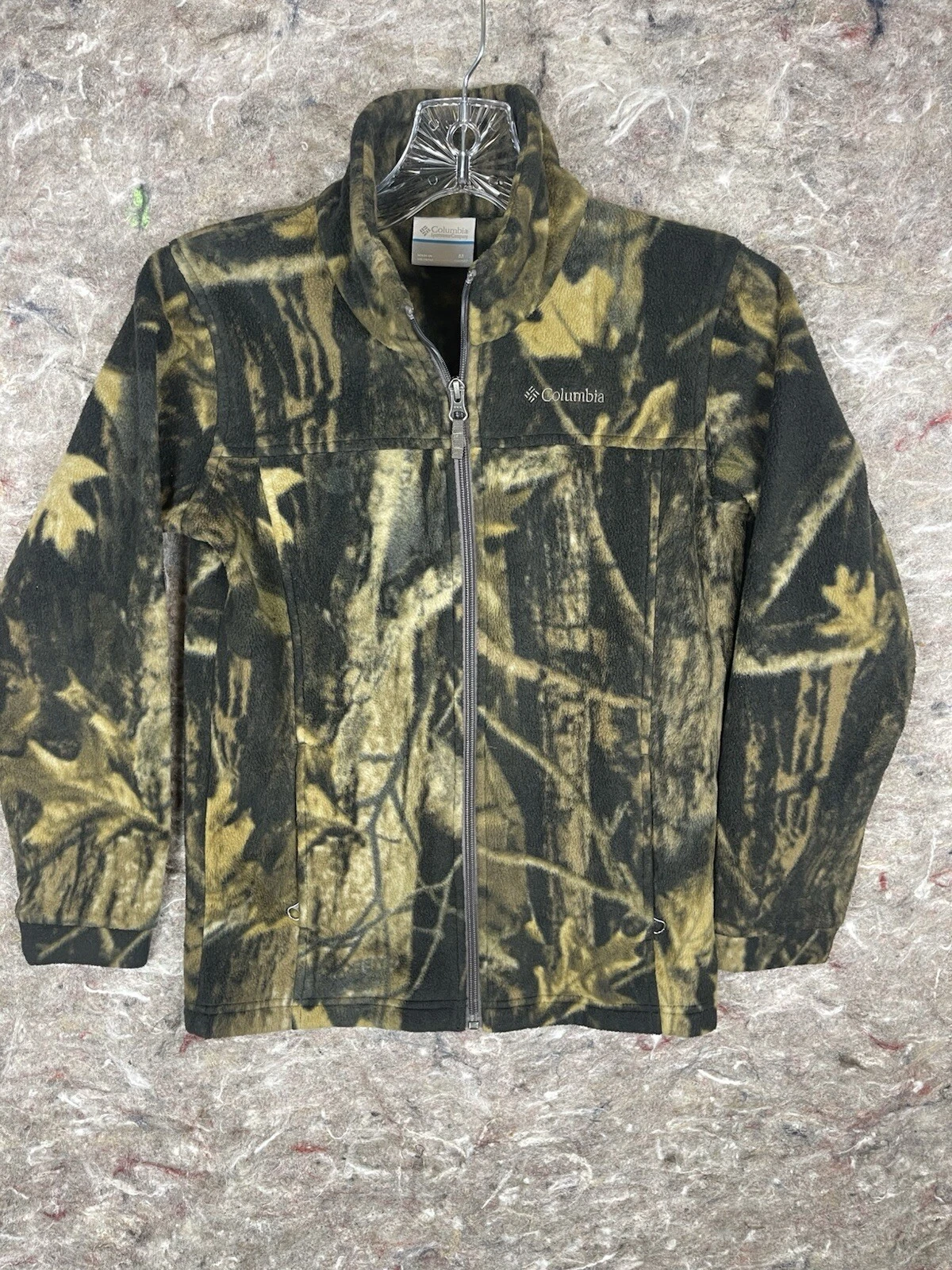 Columbia Fleece Jacket Youth Medium (10/12) Camo Green Zip Up Outdoor Hunting