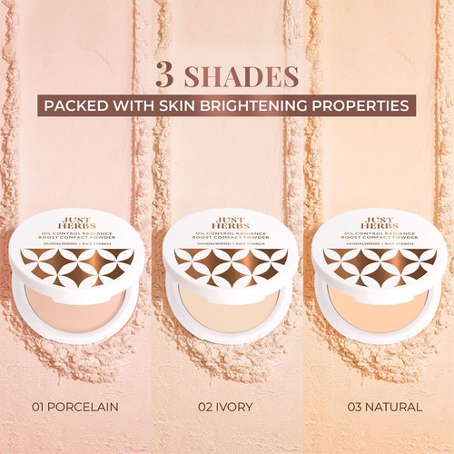 Just Herbs Oil Control Radiance Booster Age Defying Compact Powder - Multishades - Picture 3 of 16