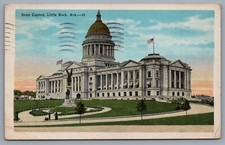 1932 State Capitol Little Rock Arkansas Vintage Postcard White Border  1236