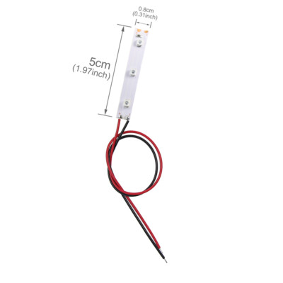 10 Pezzi Strisce LED 5cm Pre-cablate 12V SMD 3528 - Luce Gialla Per Modellismo HO