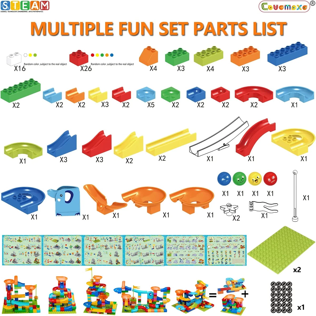 COUOMOXA Marble Run Building Blocks Classic Big Blocks STEM