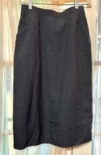 Vintage 80's Evan Picone Size 6 Gray Pencil Skirt 28" Long 26" Waist
