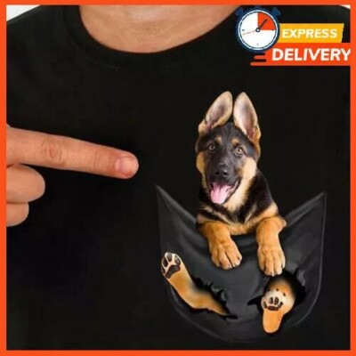 Dog Lovers German Shepherd In Pocket T Shirt German Shepherd Cute