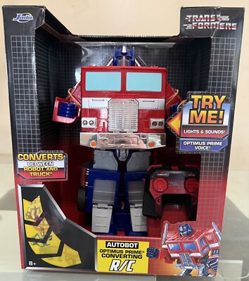 Jada Toys   Transformers Optimus Prime Converting RC Vehicle   Truck to Robot