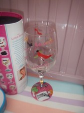 Image of LOLITA USA HANDPAINTED WINE GLASS "STILETTO" BOXED UNUSED