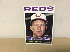 Marty Keough Autographed Card - 1964 Topps Baseball - Cincinnati Reds