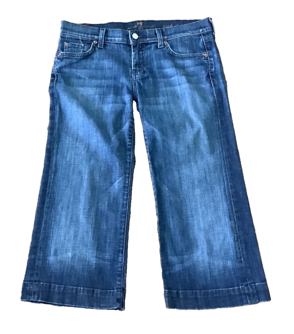7 For All Mankind Jeans Women’s Size 29 Blue Denim Capris EUC