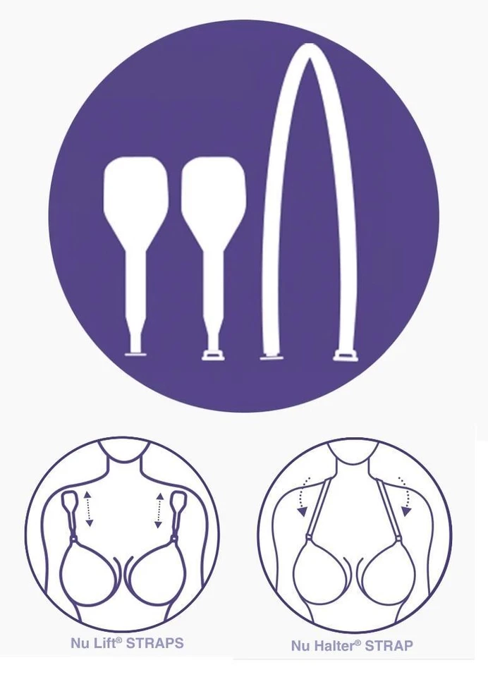 Sujetador adhesivo push up sin costuras NuBra 34C 36C 38C (C, negro) + correas NuWay $68 Foto 3 de 4