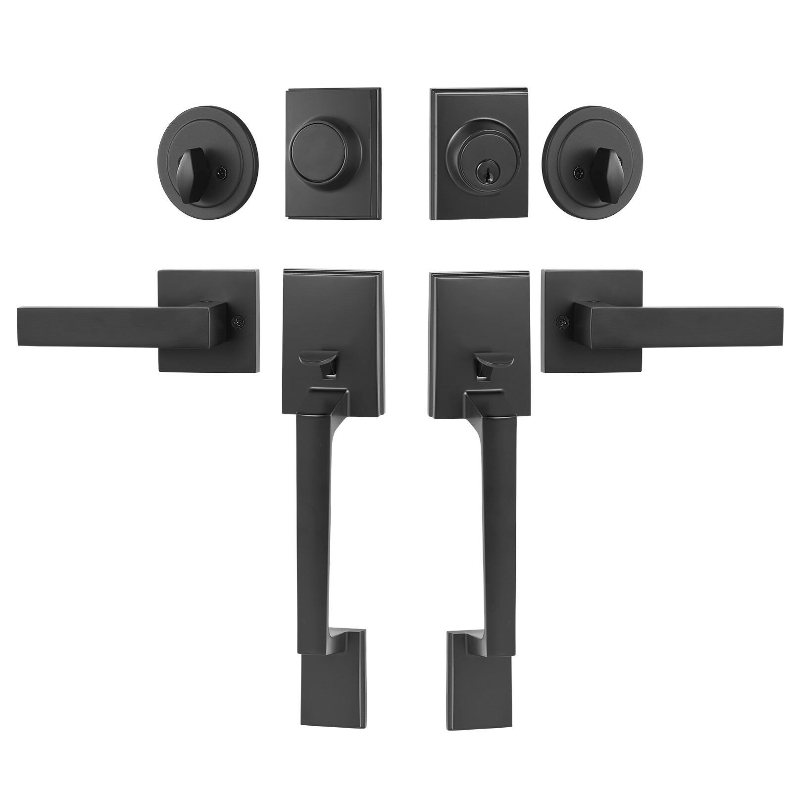 Poignée de porte double anti-jeu mécanique carrée pour remplacer un loquet usé